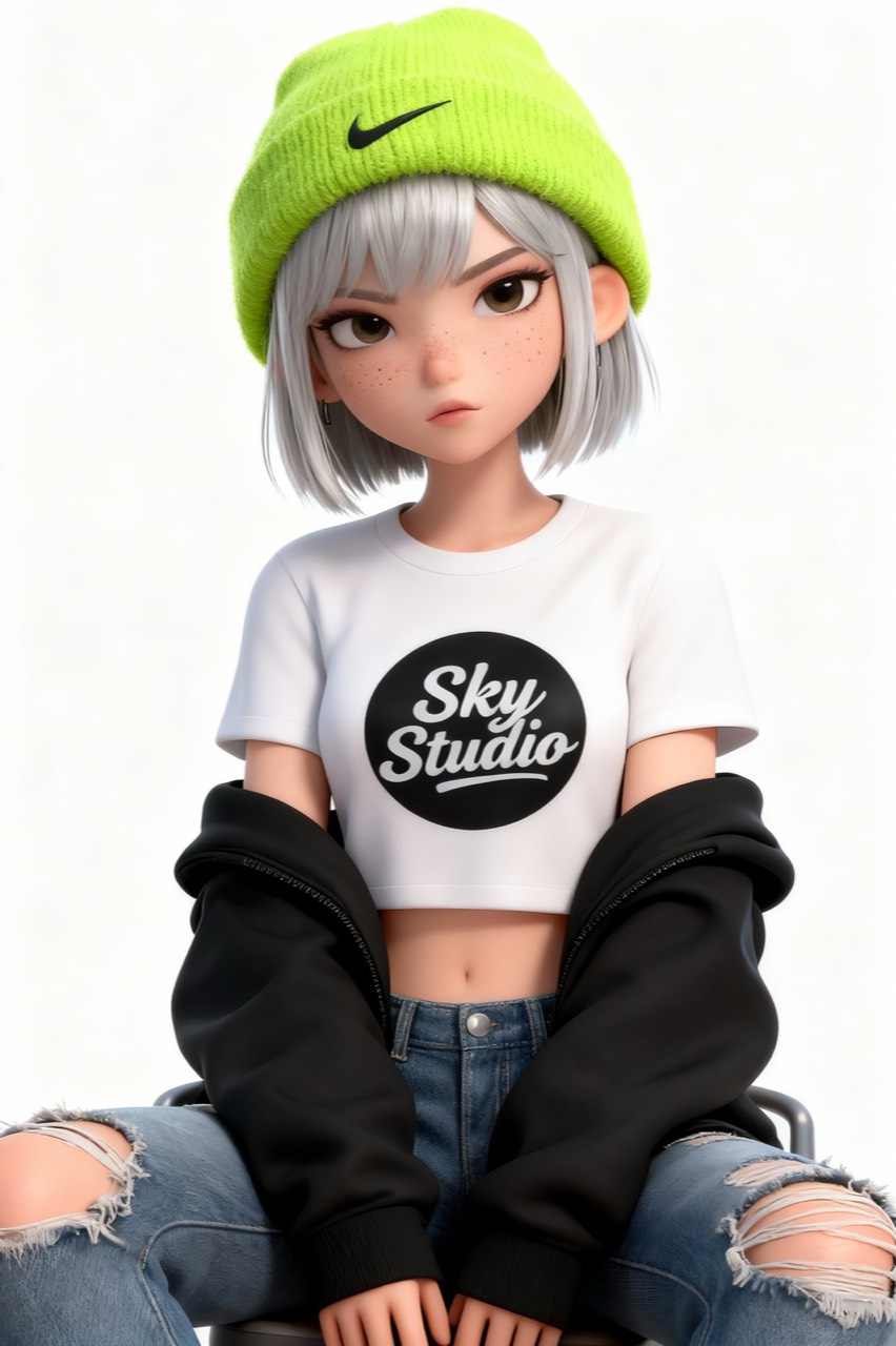 Cool girl co-host character design