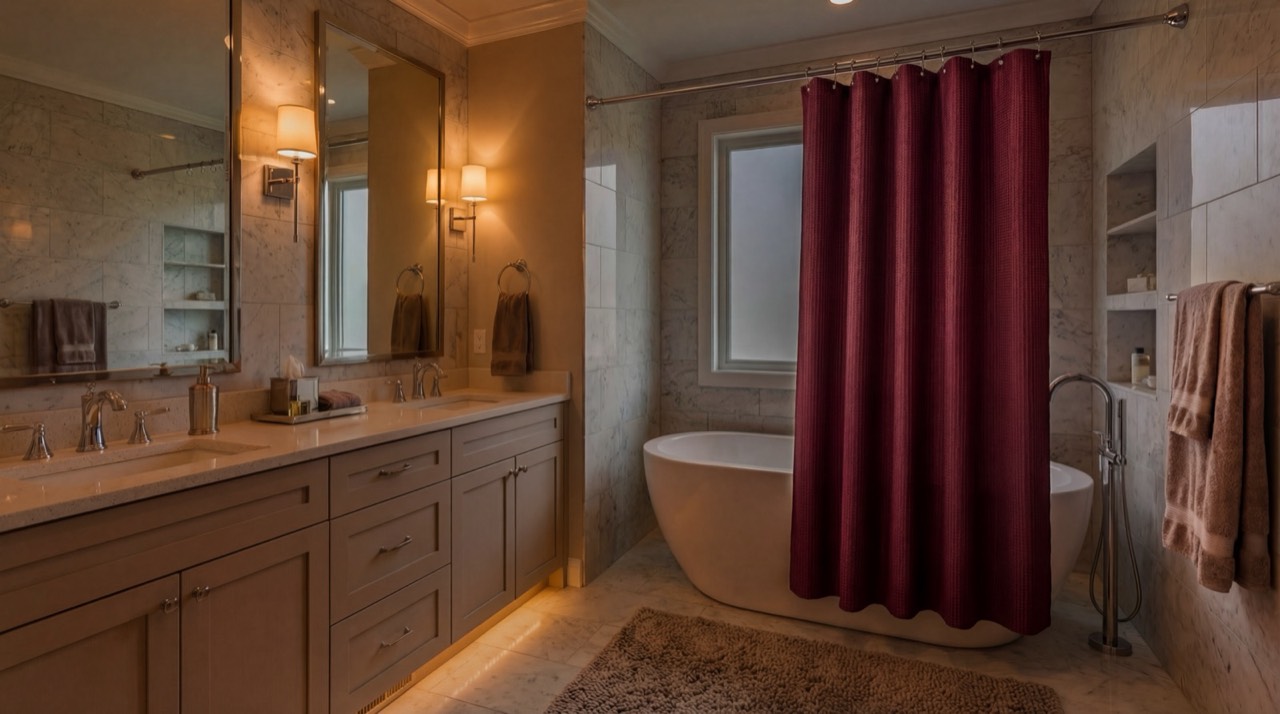 Amazon bathroom shower curtain SKU video frame 2